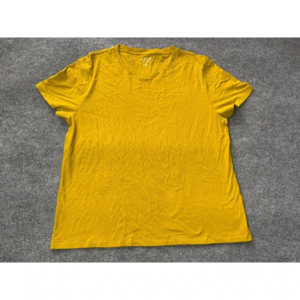 J.Crew Mustard Yellow Vintage Jersey Short Sleeve T Shirt Mens XL Classic Fit
